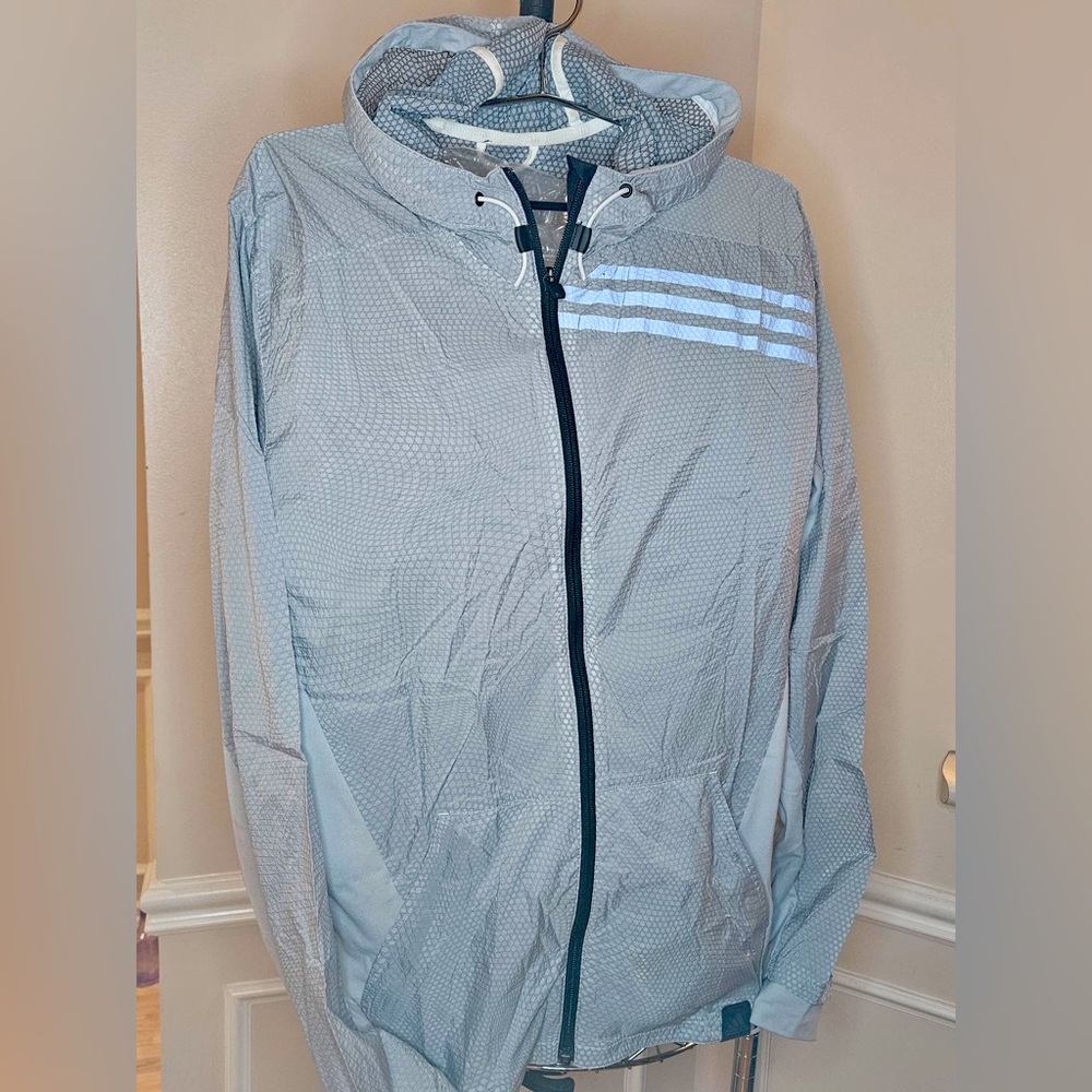Adidas Gray Explore Reflective Hooded City Jacket - M